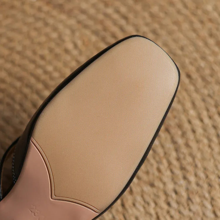 Andie Authentic Leather Slip-On Mules