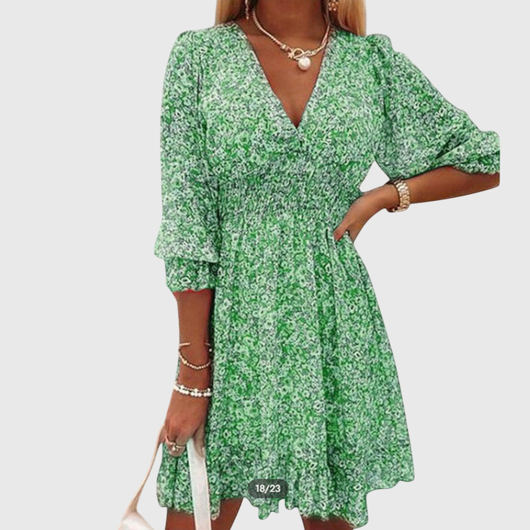 Annie | Floral Print Puff Sleeve Dress