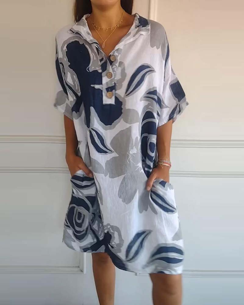 Bianca - Floral Print Shirt Dress