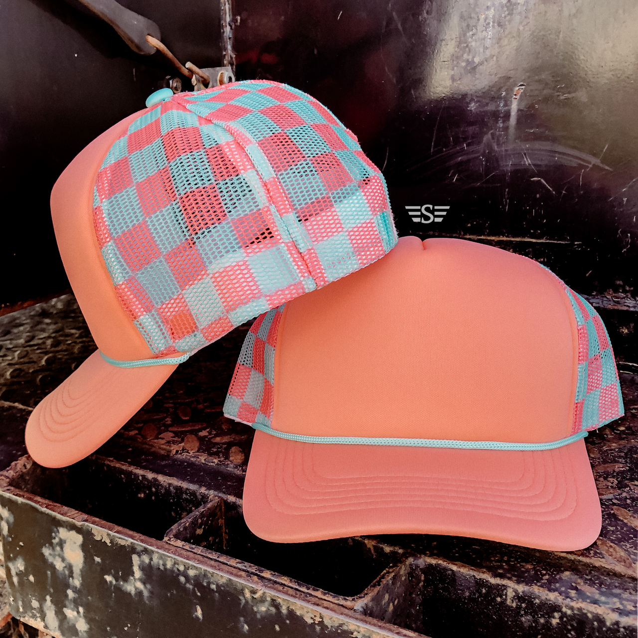 Checkered Mesh Back Cap