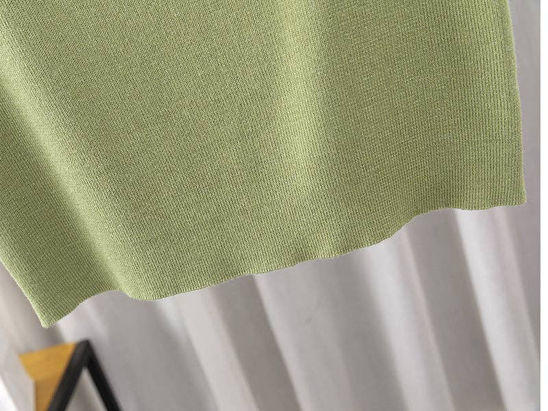 Solid Color Two Shoulder Daily Knit Crop Top