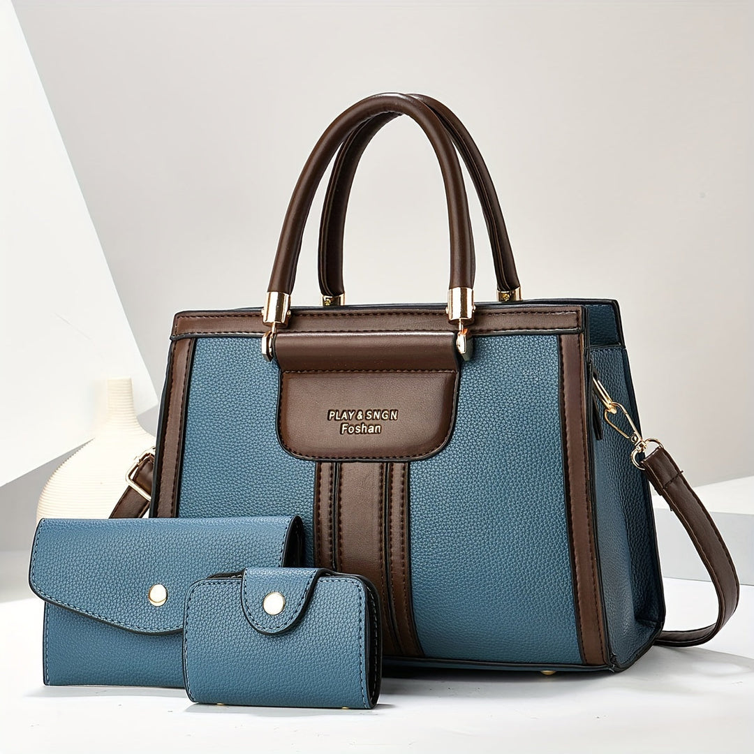 Luna - Sophisticated 3-Piece Leather Handbag Collection