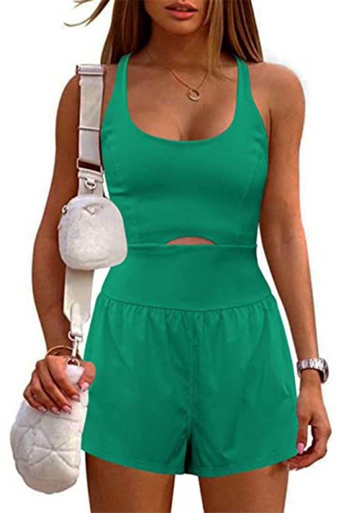 Summer Yoga Sportswear Plain One Piece Romper