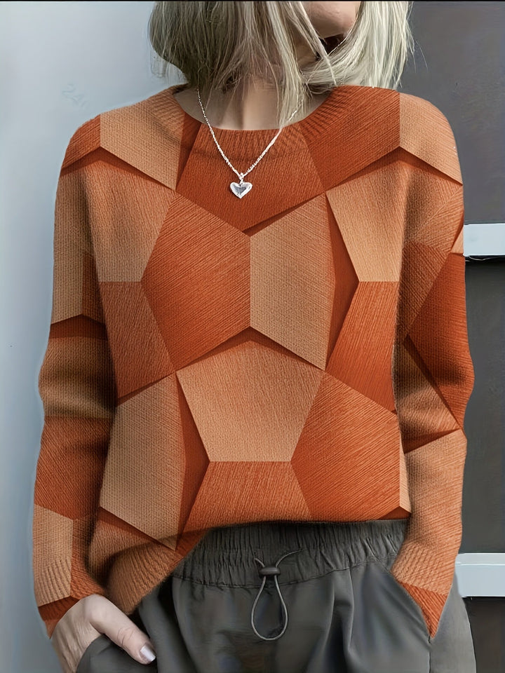 LUCIA – Geometric Colorblock Knit Sweater