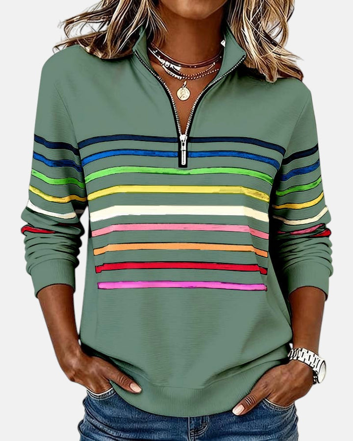 Vienna | Vibrant Striped Zip-Up Hoodie