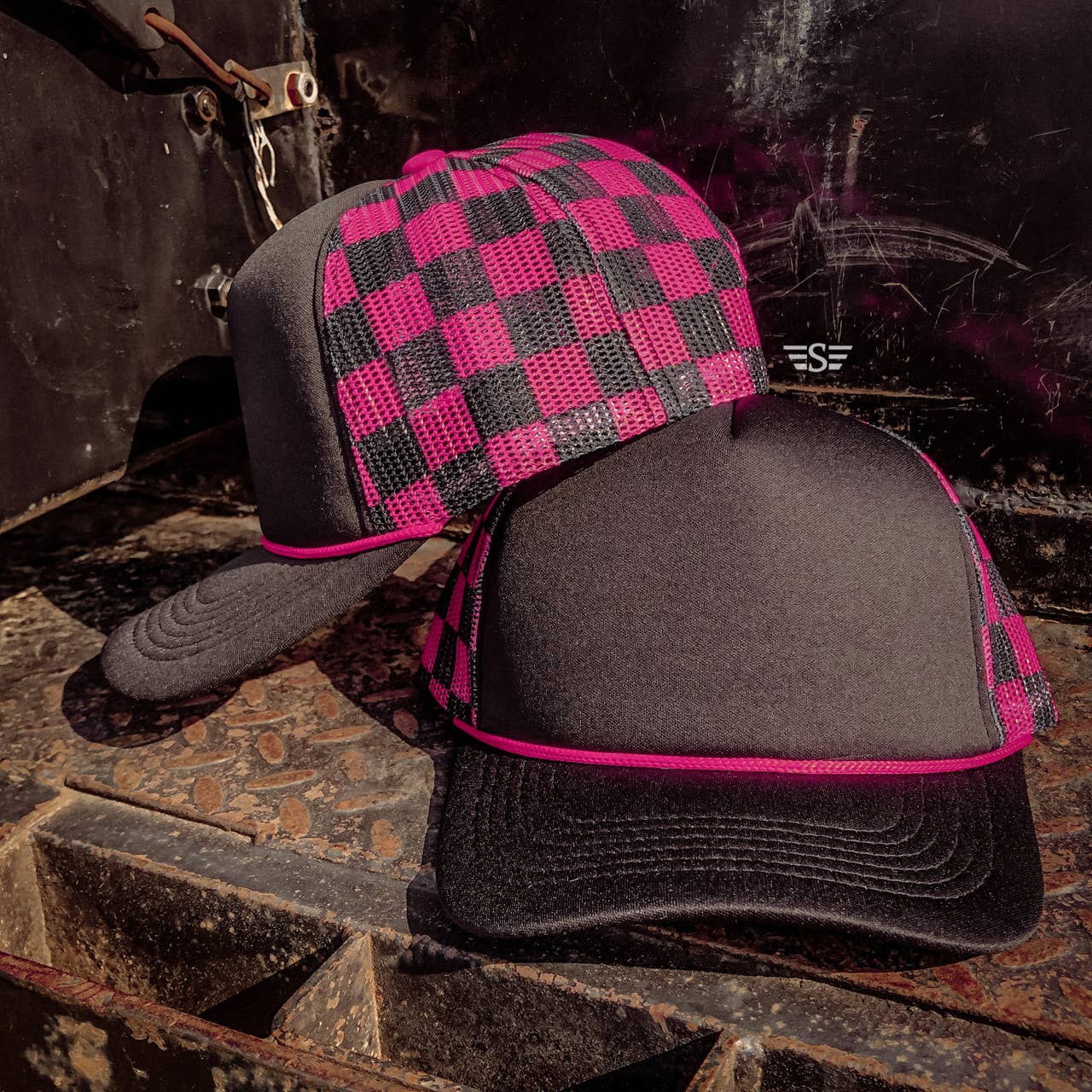 Checkered Mesh Back Cap