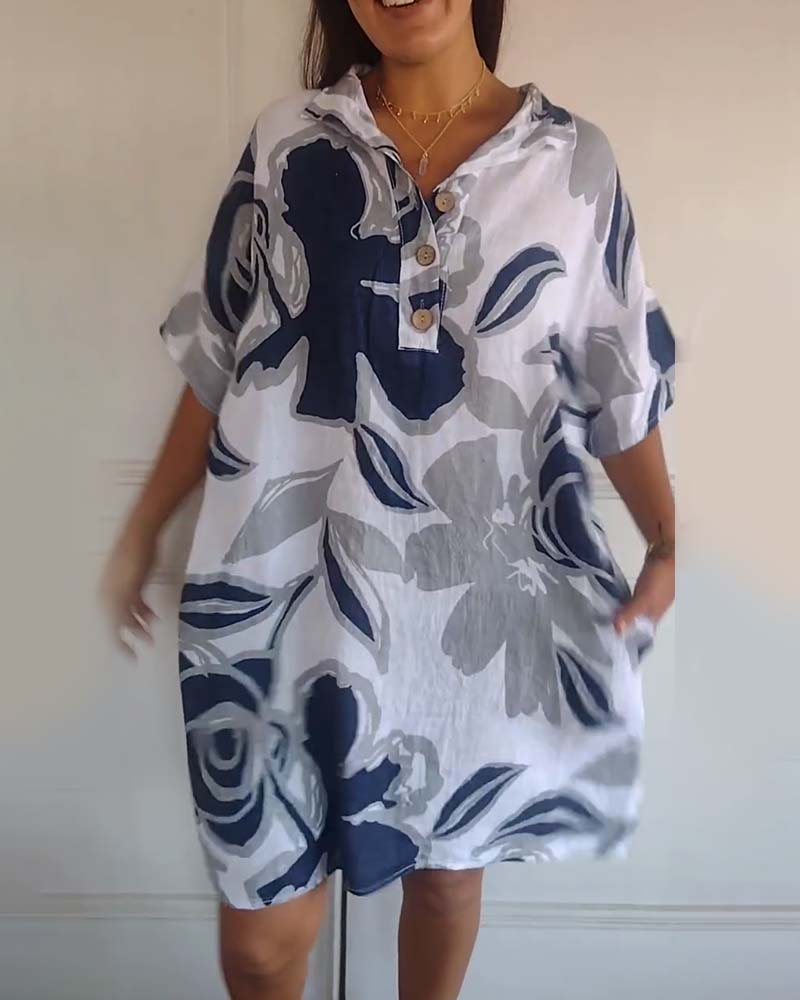 Bianca - Floral Print Shirt Dress