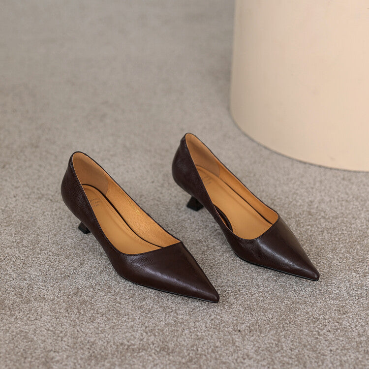 Verrine Leather Low Heels