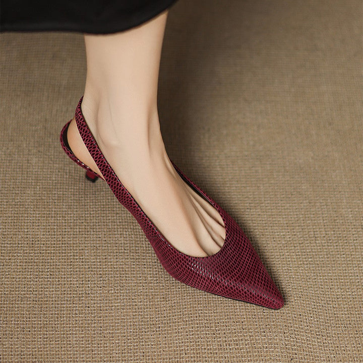 Céliane Elegant Pointed Leather Slingback Heels
