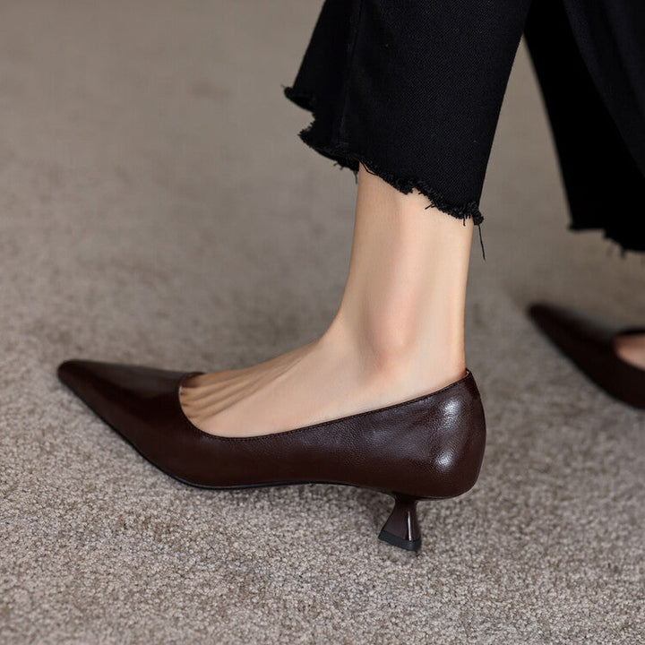 Verrine Leather Low Heels