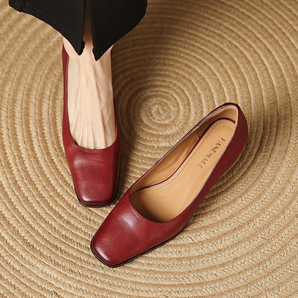 Oriel Square Leather Pumps