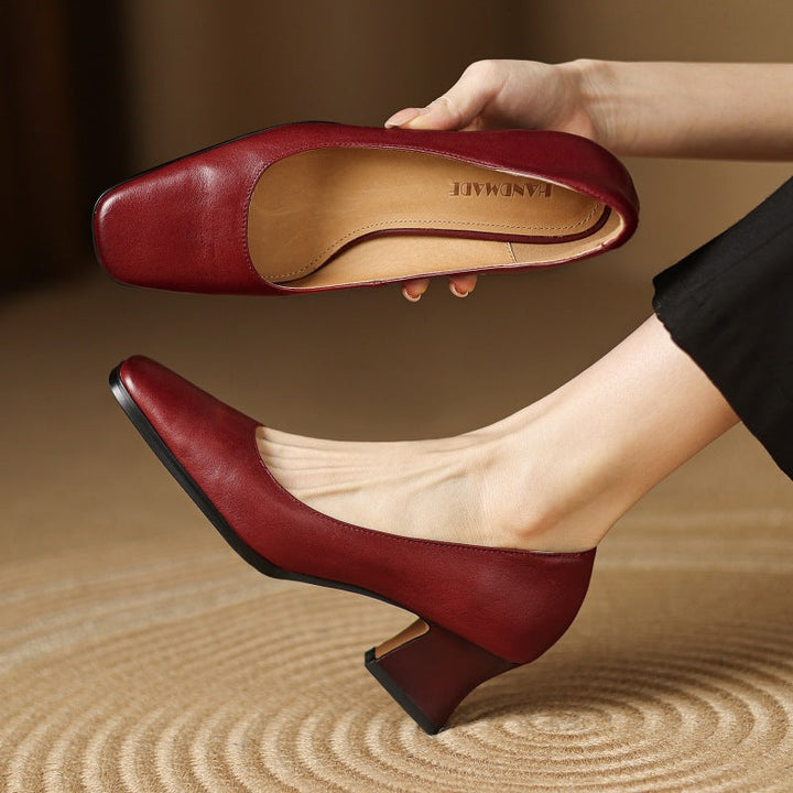 Oriel Square Leather Pumps