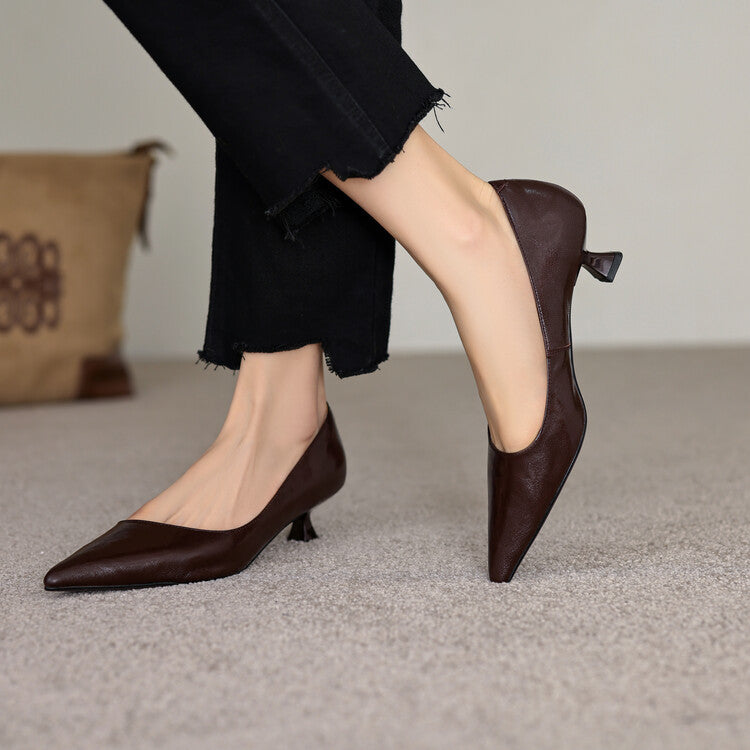 Verrine Leather Low Heels