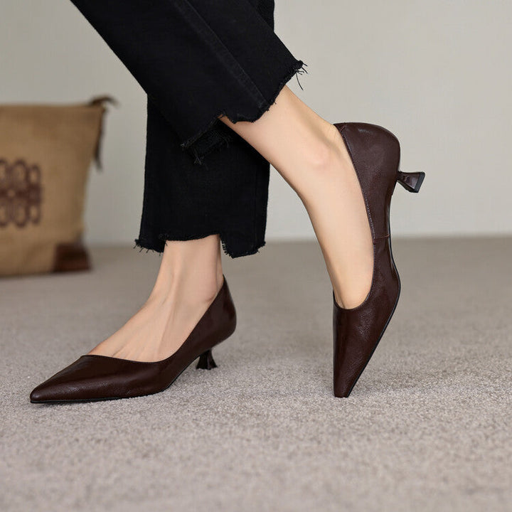 Verrine Leather Low Heels