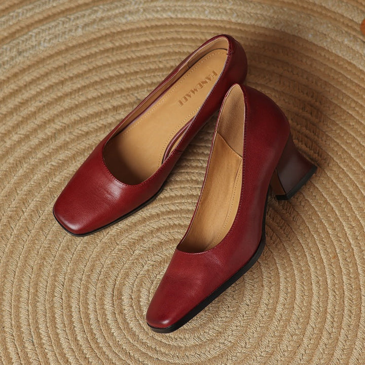 Oriel Square Leather Pumps