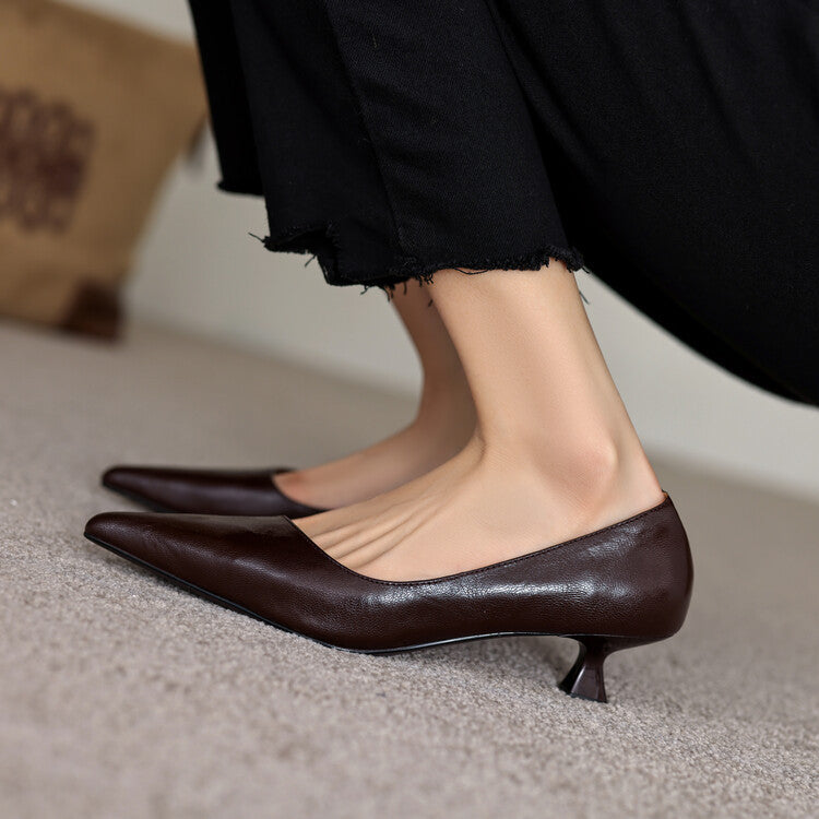 Verrine Leather Low Heels