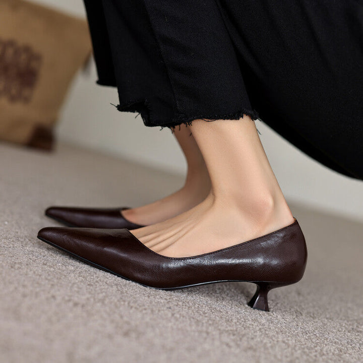 Verrine Leather Low Heels