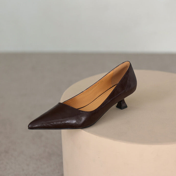 Verrine Leather Low Heels