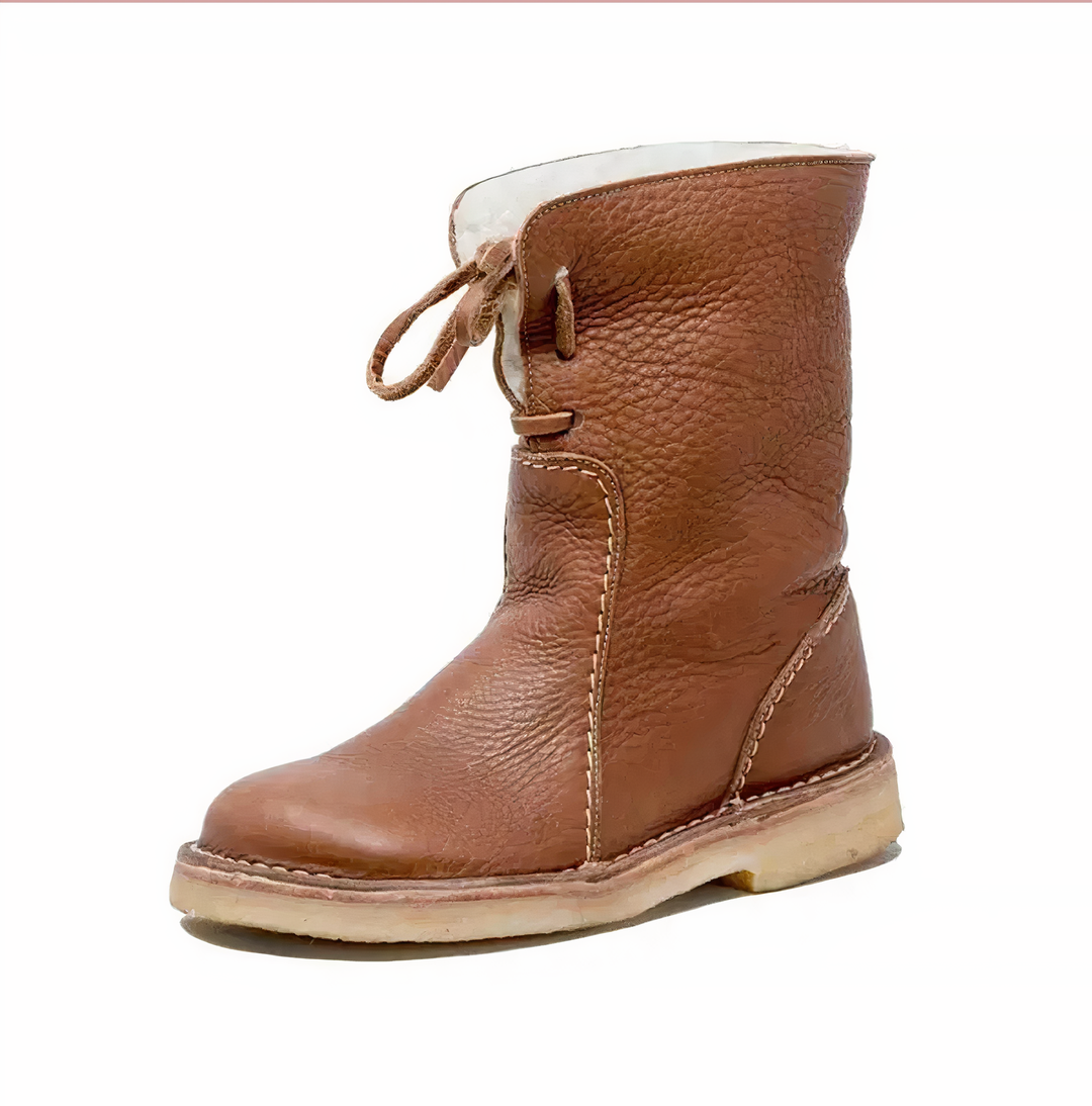 Women's Stylish Mid-Calf Leather Boots for Casual Wear