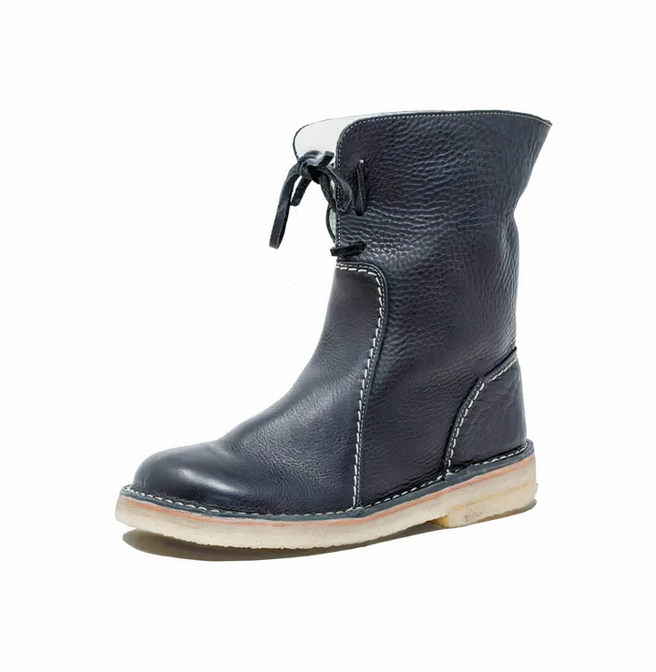 Women's Stylish Mid-Calf Leather Boots for Casual Wear