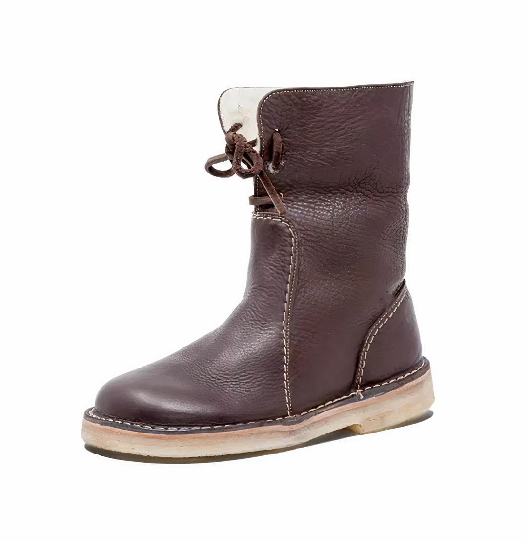 Women's Stylish Mid-Calf Leather Boots for Casual Wear