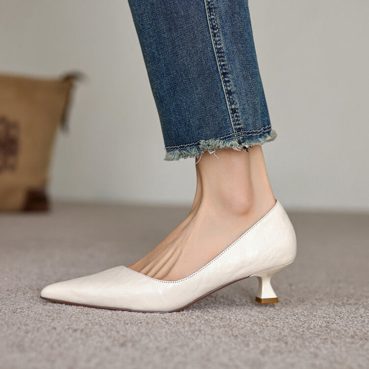 Verrine Leather Low Heels