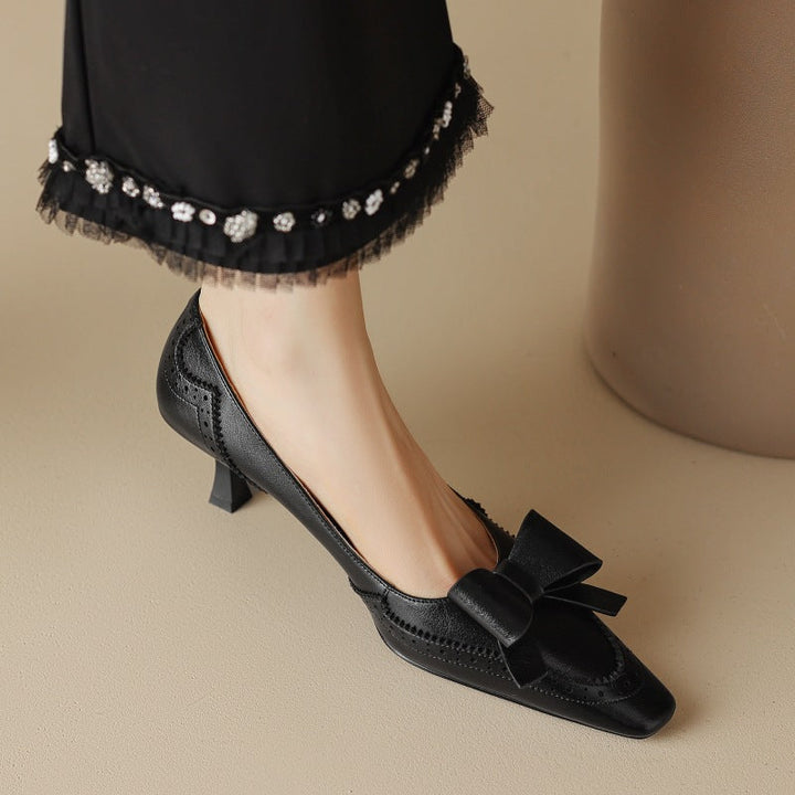 Célora Leather Ribbon Heels