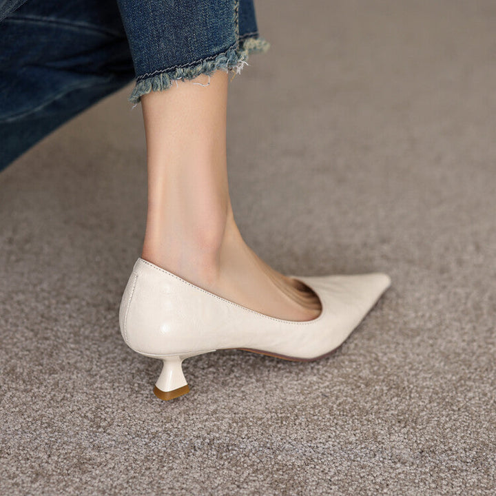 Verrine Leather Low Heels