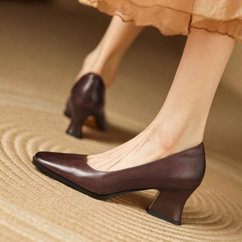 Oriel Square Leather Pumps