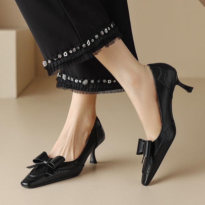 Célora Leather Ribbon Heels