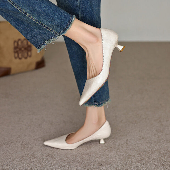 Verrine Leather Low Heels
