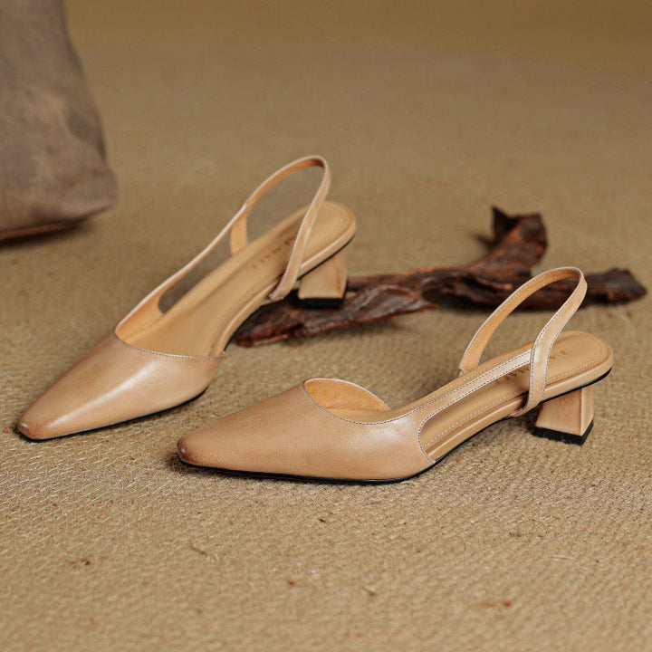 Arlise Leather Backless Heels