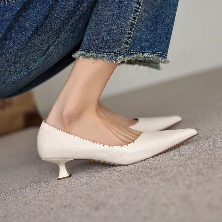 Verrine Leather Low Heels