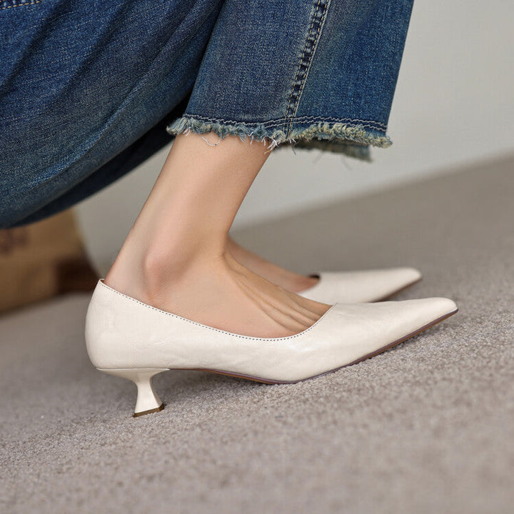 Verrine Leather Low Heels