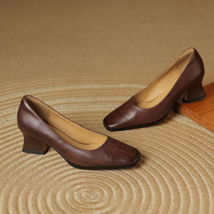 Oriel Square Leather Pumps