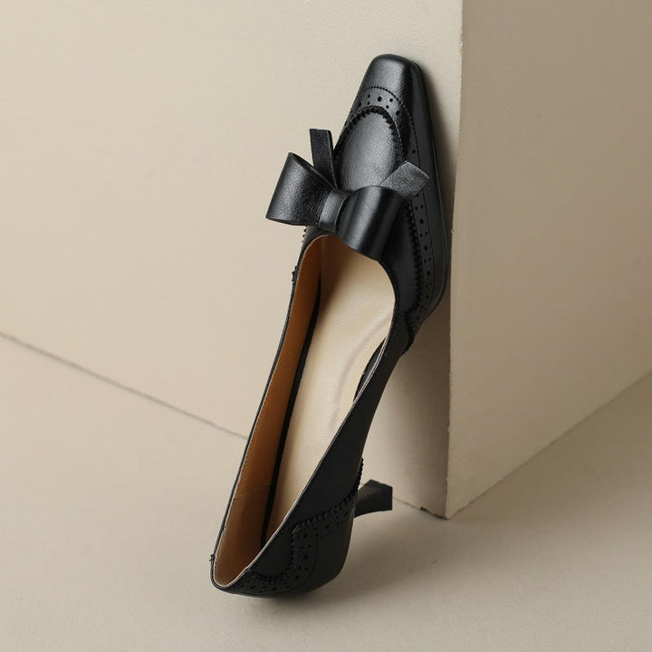 Célora Leather Ribbon Heels