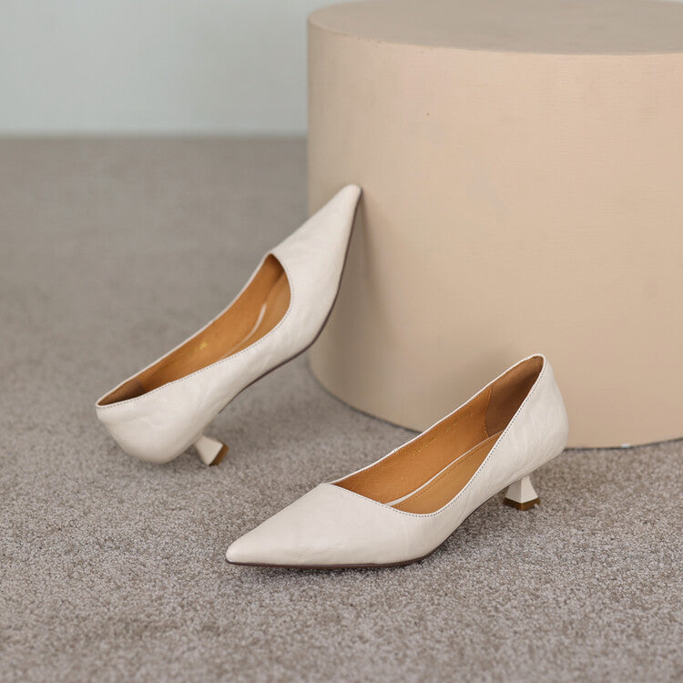 Verrine Leather Low Heels