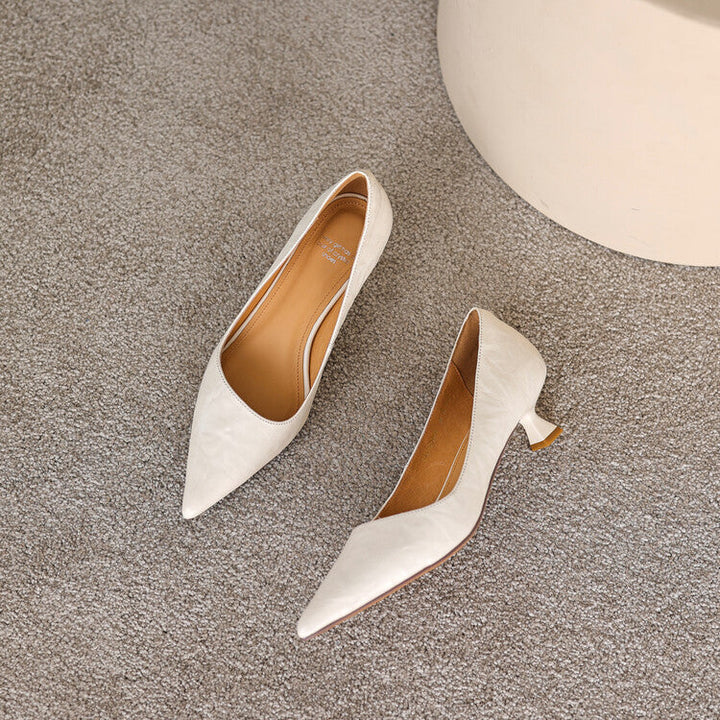 Verrine Leather Low Heels