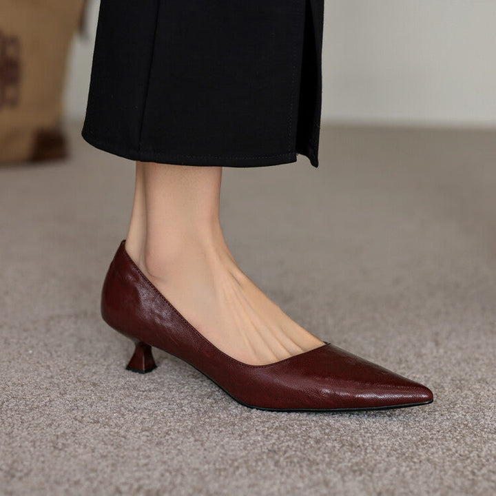 Verrine Leather Low Heels