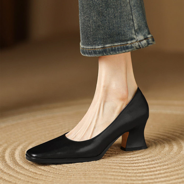 Oriel Square Leather Pumps