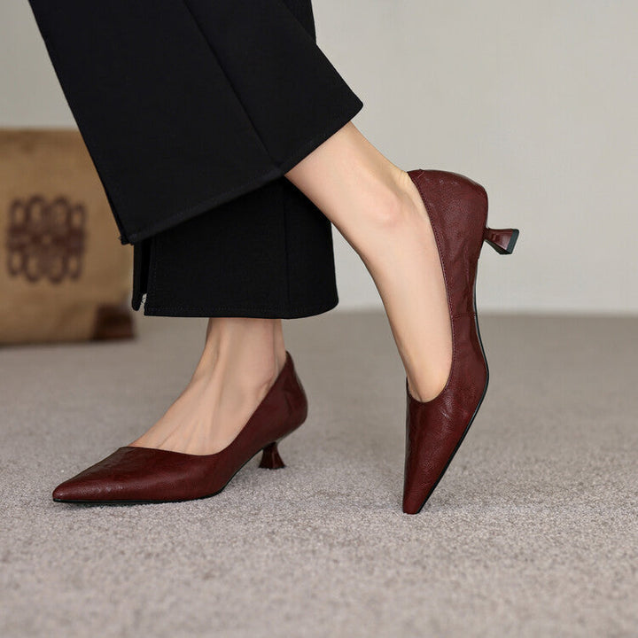 Verrine Leather Low Heels