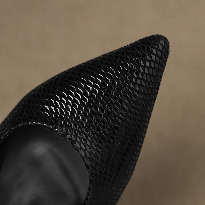 Céliane Elegant Pointed Leather Slingback Heels