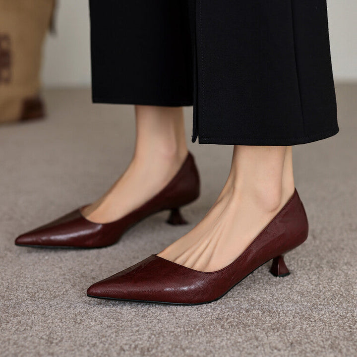 Verrine Leather Low Heels