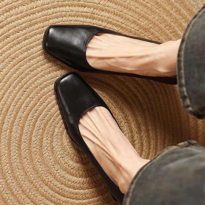 Oriel Square Leather Pumps