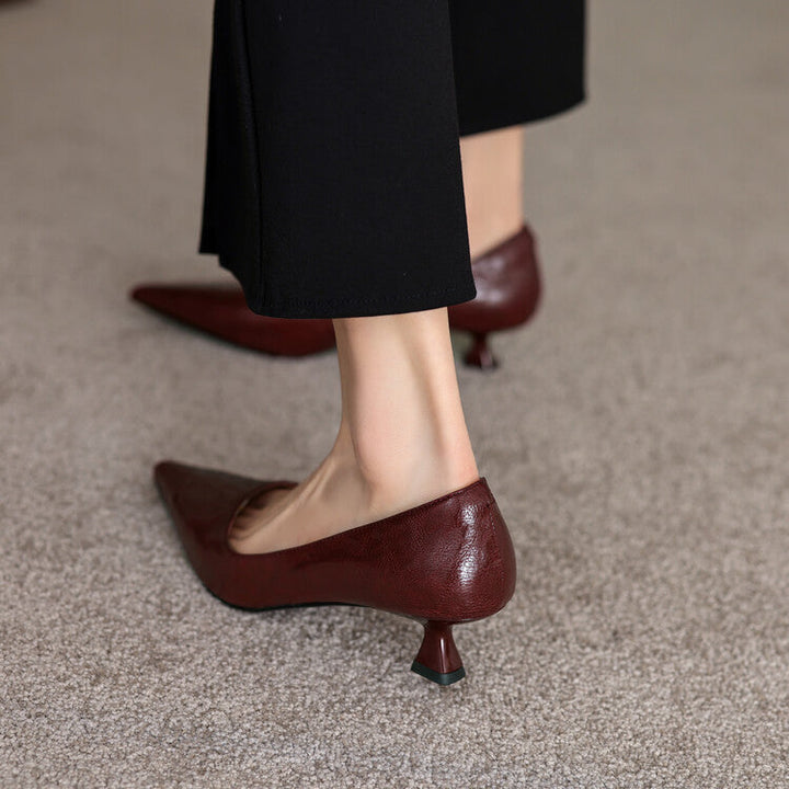 Verrine Leather Low Heels
