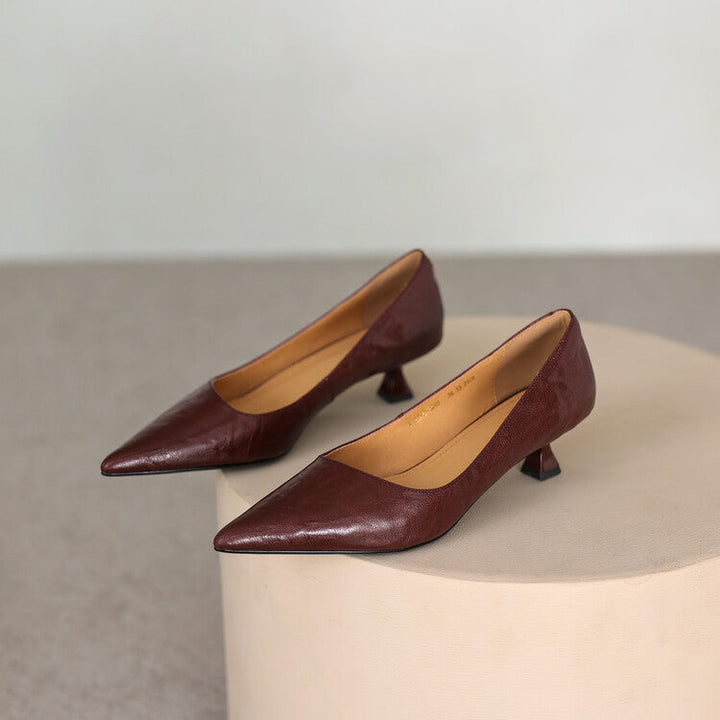Verrine Leather Low Heels