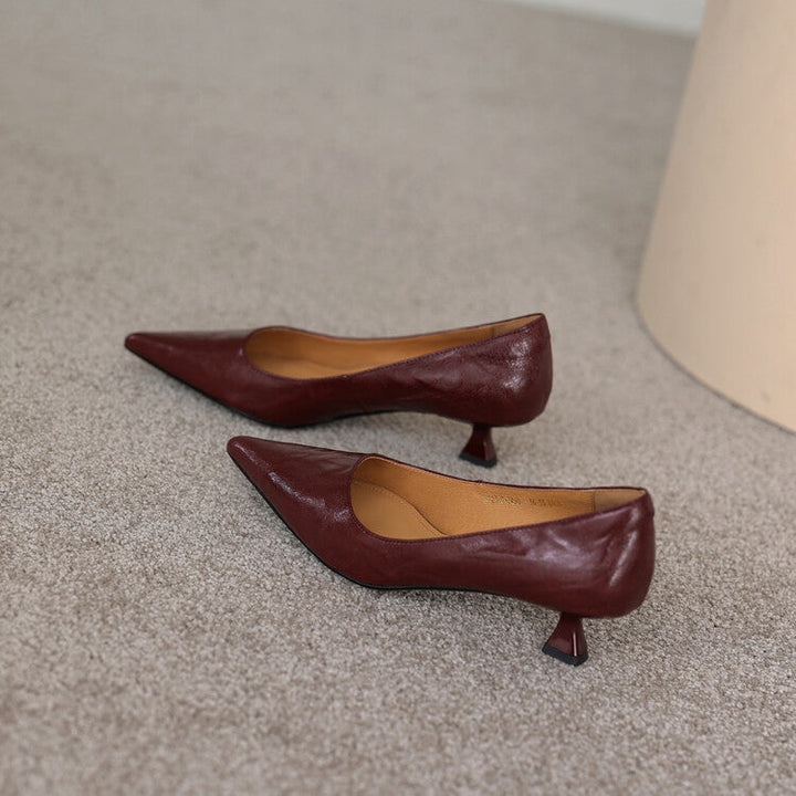 Verrine Leather Low Heels