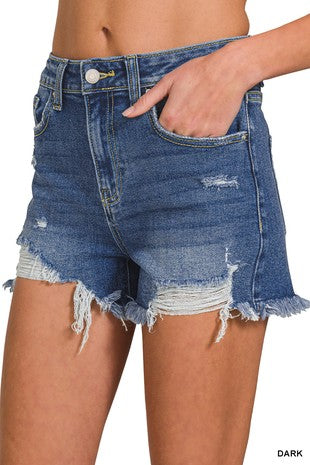 Stretch denim shorts