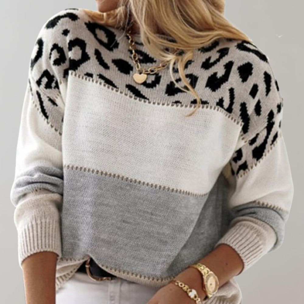 Charlene | Relaxed Leopard Print Knit Sweater