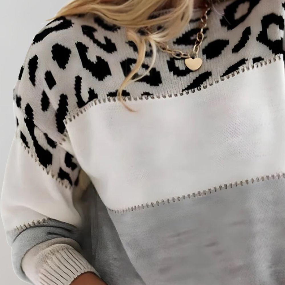 Charlene | Relaxed Leopard Print Knit Sweater